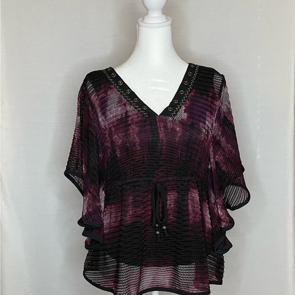 Cocomo Purple Black Top Size Small